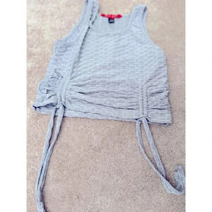 Hot Kiss Women's XL Platinum Tank Top Sleeveless Honeycomb Texture Adjustable